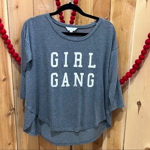 Charming Charlie 3/4 Sleeves Girl Gang Tee